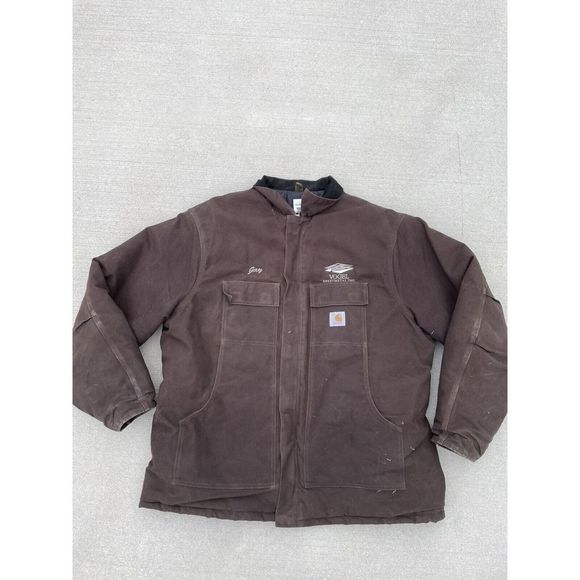 Vintage Distressed Work Carhartt Jacket‎ CO3 DKB Size XXL 54 Tall Quilted Lined - Picture 1 of 7